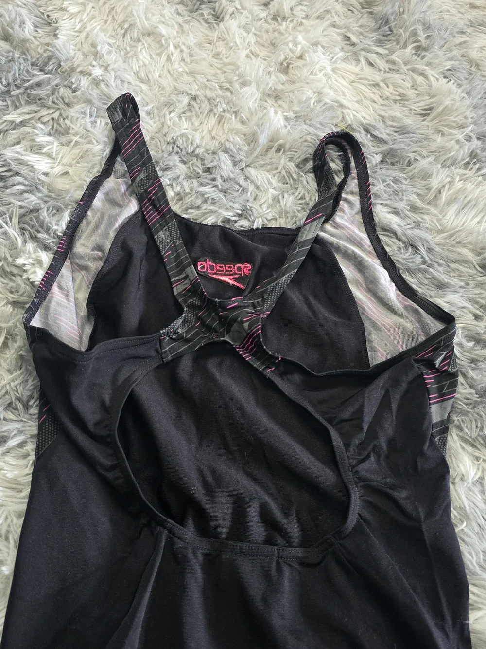 Speedo Black & Pink One-Piece Swimsuit